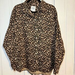 Aerie Leopard Print Button Down Shirt